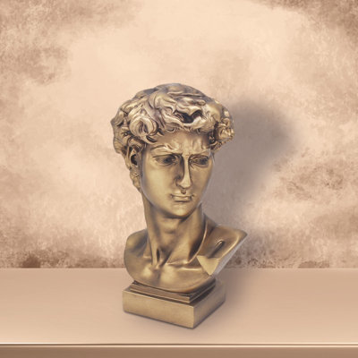  - Bronzed Figurine David Deity Resin Ornament Home Art Decoration Antique Look