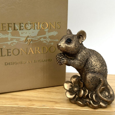 Animal Crackers Mouse With Berry Figurine From The Leonardo Reflections Bronzed RangeGift Boxed from B&Q