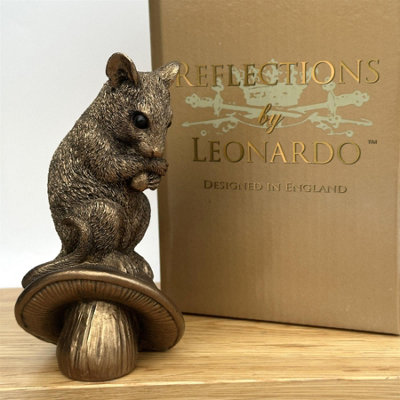 Animal Crackers Mouse On Mushroom Figurine From The Leonardo Reflections Bronzed RangeGift Boxed from B&Q