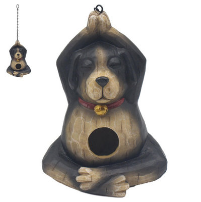 Carved Dog Hanging Bird House Nest from B&Q