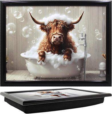 Lap Tray With Bean Bag Cushion Highland Cow Wow Design By Lesser & Pavey from B&Q