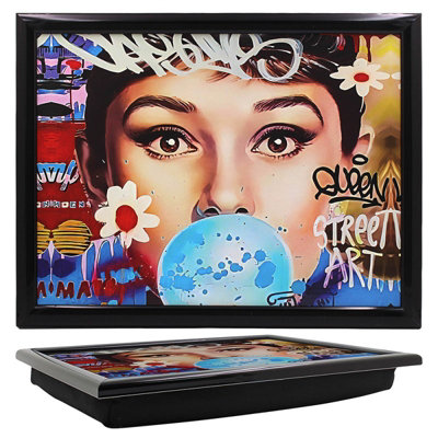  - Cushioned Lap Tray Bean Bag Fashion Audrey Icon Hepburn Portable Lap Desk Server