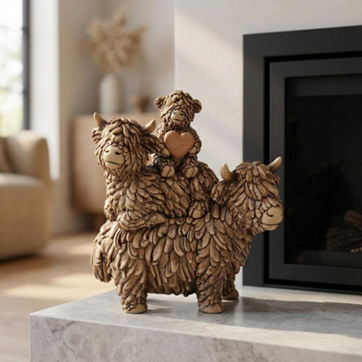 Hughie Highland Cow Family Ornament from B&Q