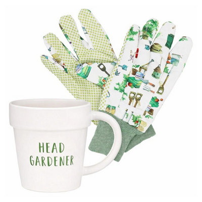 Lesser & Pavey Plant Pot Mug And Gloves Gift Set For HerHead Gardener from B&Q
