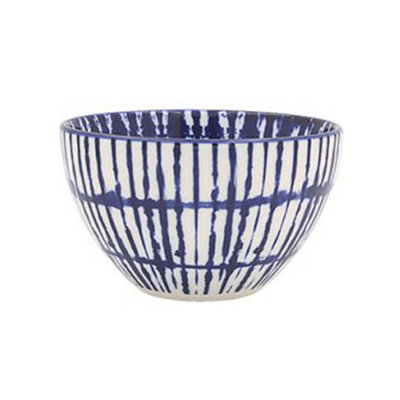 Rice Bowl Blue Fine China Tie-Dye 320Ml Decorative Dessert Bowl 12Cm Dinnerware from B&Q