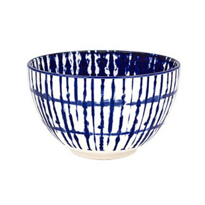 Rice Bowl Blue Fine China Tie-Dye 500Ml Decorative Dessert Bowl 13Cm Dinnerware from B&Q