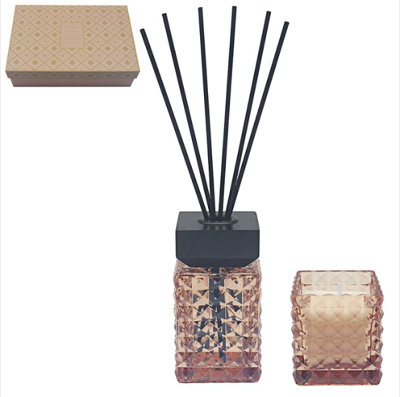 Desire Aroma LimeBasil & Mandarin Reed Diffuser / Candle Gift Set from B&Q