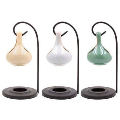  - Oil Burner Hanging Ceramic Vintage Aroma Tealight Holder Random Colour Fragrance