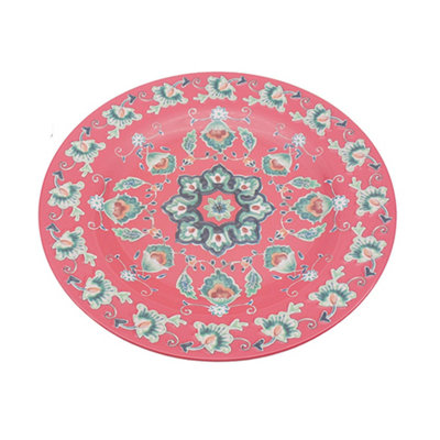 Melamine Plate 28Cm Red Tuscany Bohemian Bohemian Design Dinnerware from B&Q