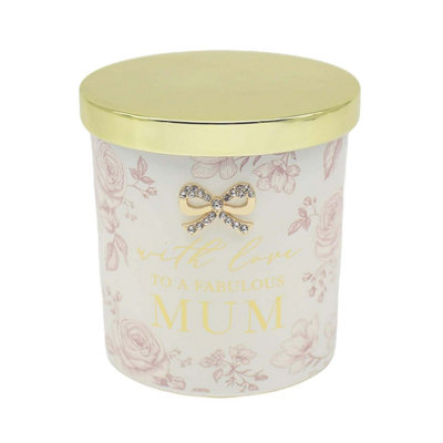  - Rose & Oud Soy Scented Candle Glass Jar Floral Decor Fabulous Madelaine Mum Gift