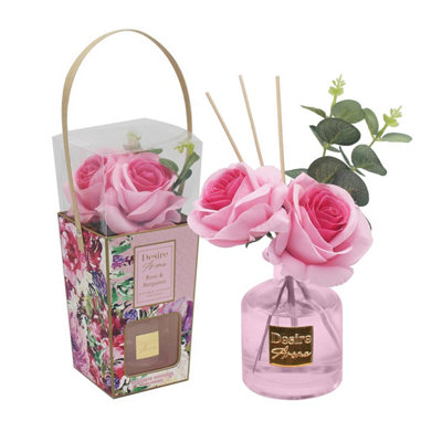 Floral Reed Diffuser 200Ml Pink Rose Air Freshener Home Fragrance Decor Gift from B&Q