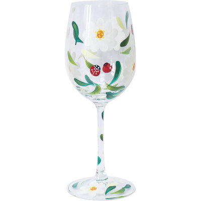 Lesser & Pavey Lynsey Johnstone Hand Painted Wine GlassDaisy & Ladybird from B&Q