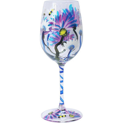 Lesser & Pavey Lynsey Johnstone Hand Painted Wine GlassThistles & Bees from B&Q