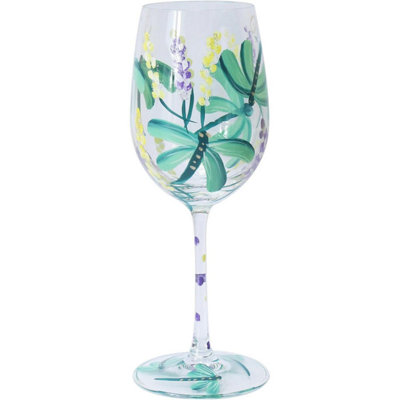 Lesser & Pavey Lynsey Johnstone Hand Painted Wine GlassDragonfly from B&Q