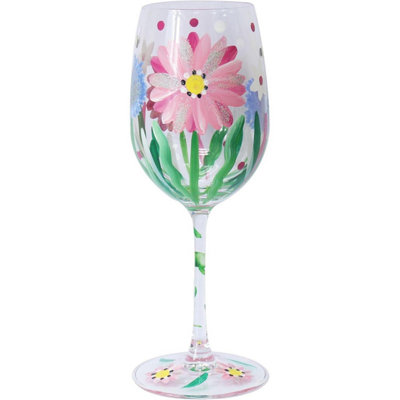 Lesser & Pavey Lynsey Johnstone Hand Painted Wine GlassAlliums & Bees from B&Q