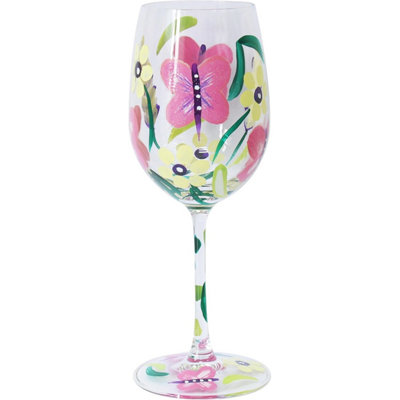 Lesser & Pavey Lynsey Johnstone Hand Painted Wine GlassButterflies from B&Q