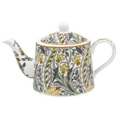  - Fine China Teapot Daffodil Floral Botanical Tea Serving Farmhouse Gift Idea