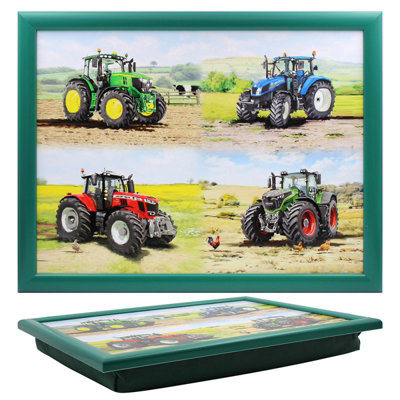 Classic Tractors Green Laptray Cushioned Laptop Lap Desk Breakfast Tray Bean Bag from B&Q