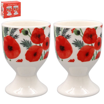 Poppy Egg Cups Set Of 2 Finola Stack Ceramic Breakfast Tableware Kitchen Gift from B&Q