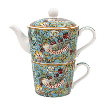  - Ceramic Tea For One Set W.morris Strawberry Thief Stacking Teapot & Cup Tea Time
