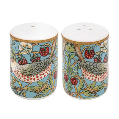 Salt & Pepper Shakers Ceramic W. Morris Strawberry Thief Condiment Pot Cruet 2Pc from B&Q