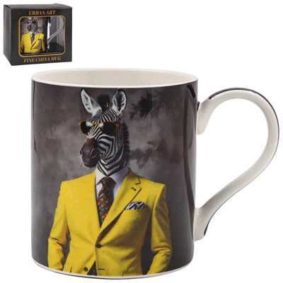 Coffee Mug Ceramic Cup 350Ml Zooted & Booted Novelty Design Animal Gift Idea from B&Q