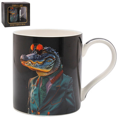Coffee Mug Ceramic Cup 350Ml Crocodile Rock Novelty Design Animal Gift Idea from B&Q