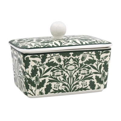 Butter Dish With Lid Fine China William Morris Acorn Cheese Dish Serving Storage from B&Q