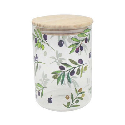 Glass Storage Jar 1200Ml Jennifer Rose Olive Grove Airtight Kitchen Canister from B&Q