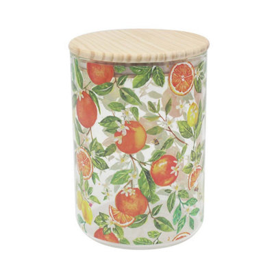 Glass Storage Jar Medium 1200Ml Oranges & Lemons Jennifer Rose Airtight Canister from B&Q