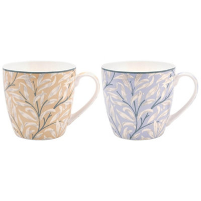  - William Morris 2 Breakfast Mugs Gift SetWillow Bough Pastels