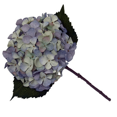Blue Hydrangea Single Stem Artificial Flower (H) 470mm from B&Q