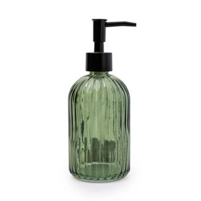 Candlelight Olive & Black Glass Soap Dispenser from B&Q