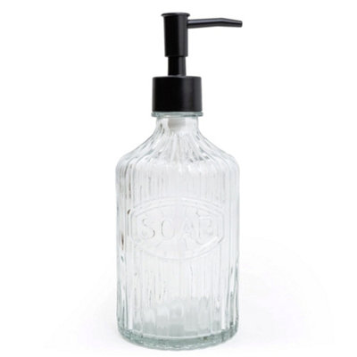 Candlelight Clear Glass Soap Dispenser With Black Pump from B&Q