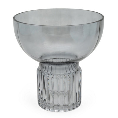 Candlelight 20Cm Smokey Glass Footed Vase Style from B&Q