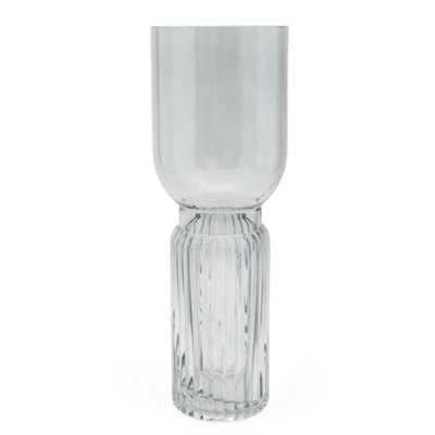 Candlelight Smokey Glass Vase Footed 35Cm Standing from B&Q