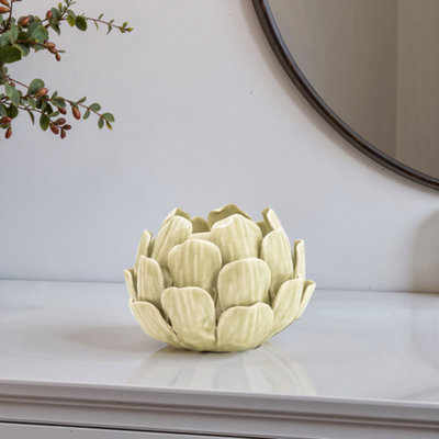 Candlelight Small Green Artichoke Ceramic Candle Holder from B&Q