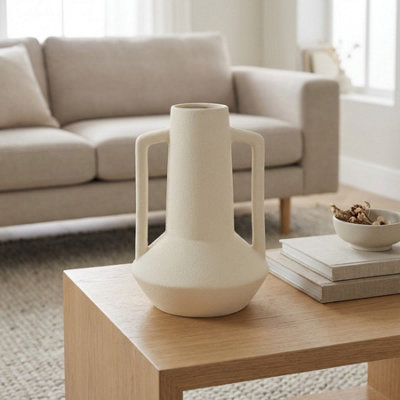 Garden Greatness Duo Handle Vanilla Vase Modern from B&Q