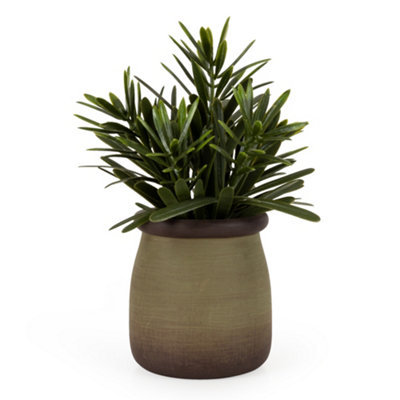 Candlelight Green 17Cm Rosemary Artificial Plant In Green Ceramic Pot from B&Q