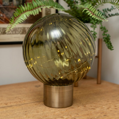 Candlelight 24Cm Led Glass Ball LampGreen from B&Q