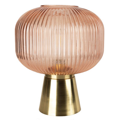 Candlelight 27Cm Led Glass Round Ridged Lamp Decor from B&Q