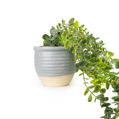Candlelight Green 50Cm Eucalyptus Artificial Plant In Grey Ceramic Pot from B&Q