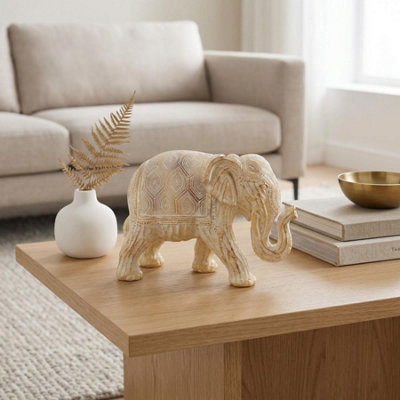 Garden Greatness Majestic Carved Elephant Ornament from B&Q