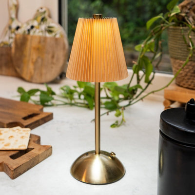 Madison & Mayfair Metal Table Lamp With Duck Egg Pleated Shade from B&Q
