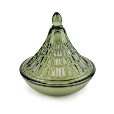 Candlelight Sage Bukhara Embossed Tagine Glass Candle from B&Q