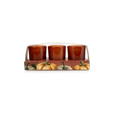 Set Of 3 Votive CandlesPumpkin & Ginger