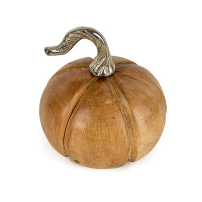 Candlelight Small Mango Wood Pumpkin from B&Q