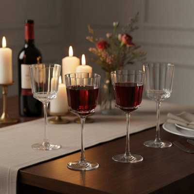 Madison & Mayfair Set Of Four Maccassar Medium Wine Glasses from B&Q