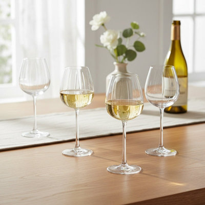 Madison & Mayfair Set Of Four Medium Swirly Wine Glasses from B&Q