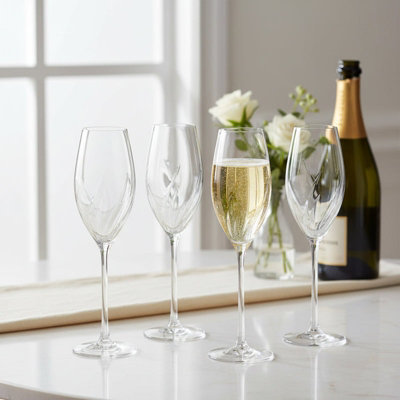 Madison & Mayfair Set Of Four Large Swirly Wine Glasses from B&Q
